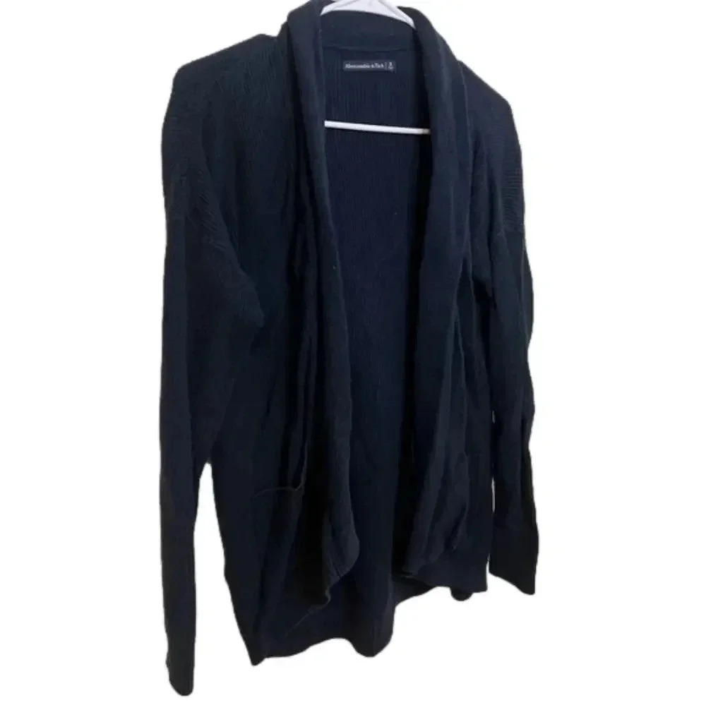 Abercrombie & Fitch Women’s Cardigan Drape Open Front Navy